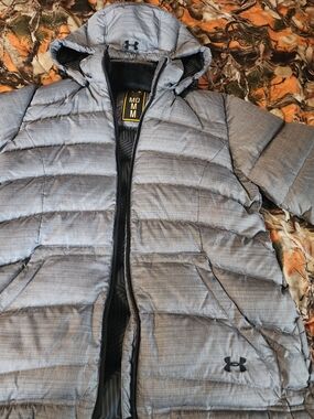 Under Armour Grey Storm Puffer Jacket with Removable  Hood